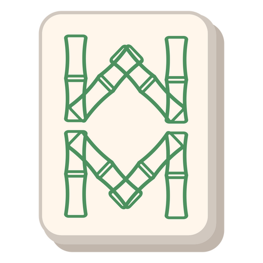 Mahjong eight of bamboo tile PNG Design