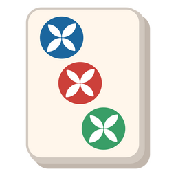 Mahjong-Fliese mit drei Punkten PNG-Design