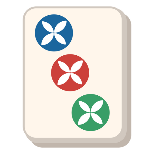 Azulejo de Mahjong tres de puntos Diseño PNG