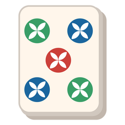 Mahjong Fünf-Punkte-Fliese PNG-Design