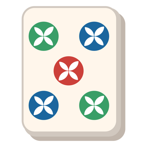Azulejo Mahjong cinco de puntos Diseño PNG