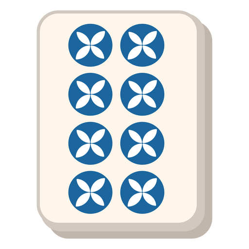 Mahjong acht Punktekachel PNG-Design