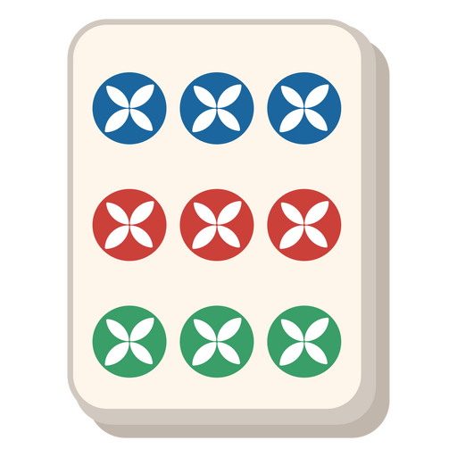 Mahjong nine of dots tile PNG Design