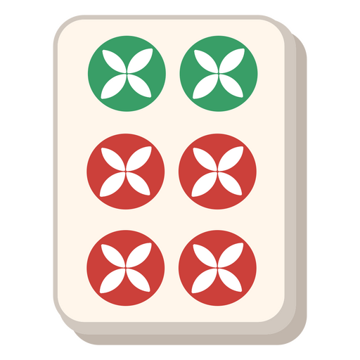 Mahjong sechs Punktfliesen PNG-Design