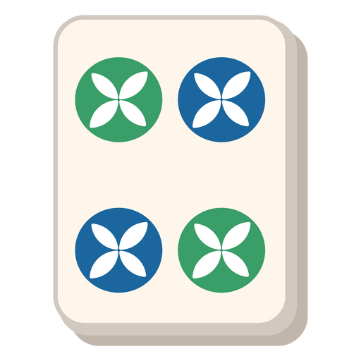 Mahjong four of dots tile PNG Design