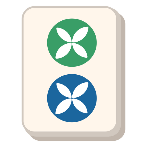 Mahjong two of dots tile PNG Design