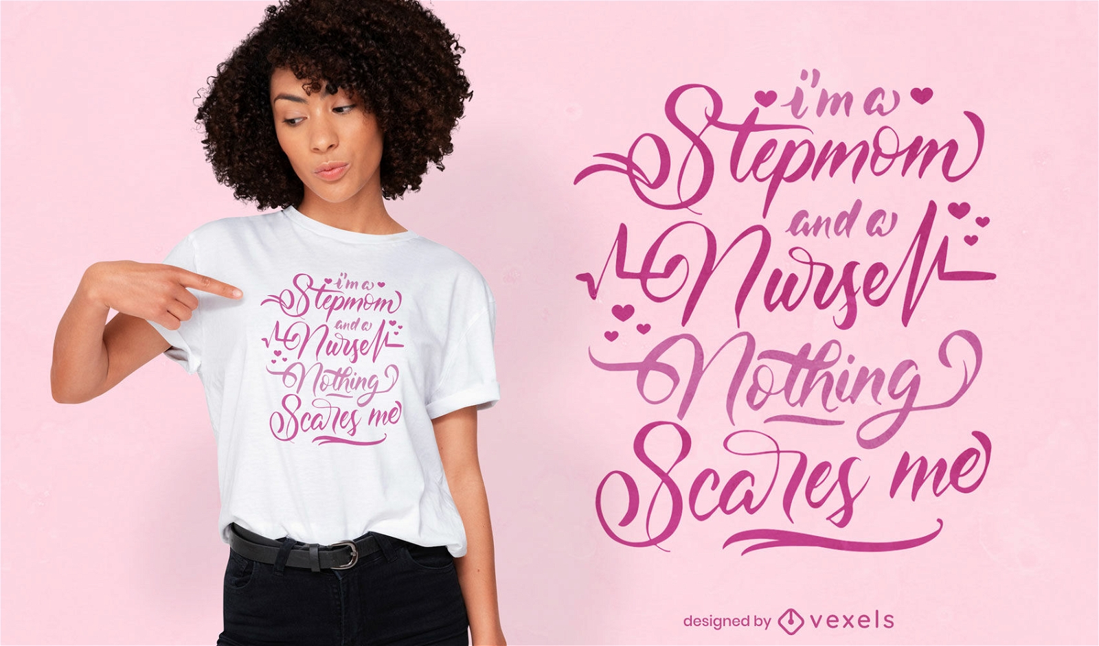 Nurse stepmom lettering t-shirt design