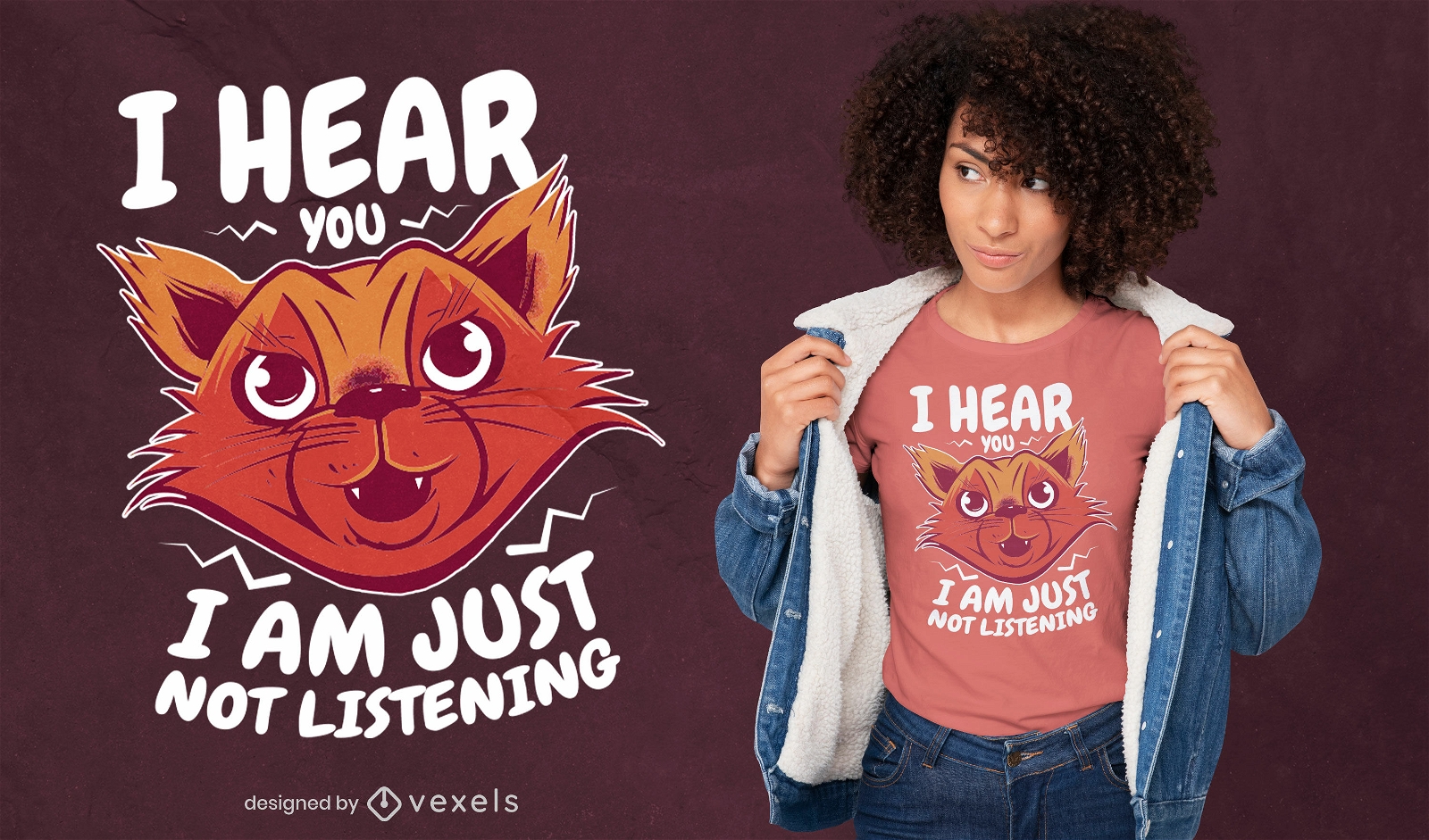 Cartoon Katze Tier lustiges T-Shirt Design