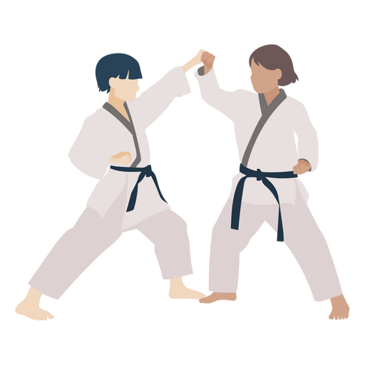 Gente de práctica de lucha de karate Diseño PNG