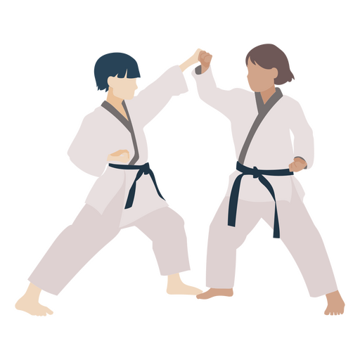 Karate fight practice people