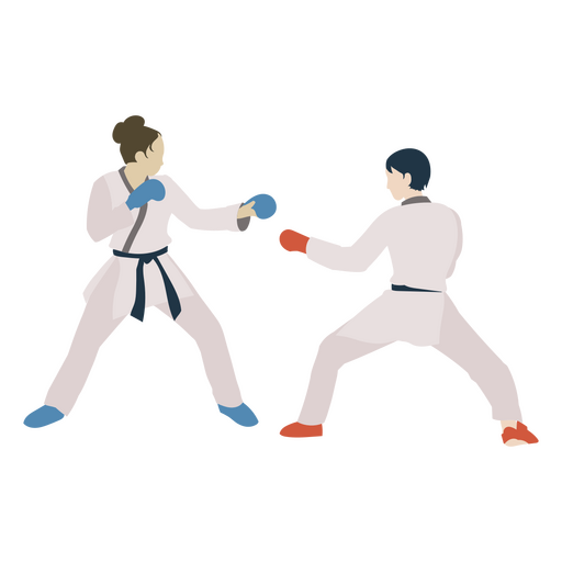 Karate práctica lucha contra la gente Diseño PNG