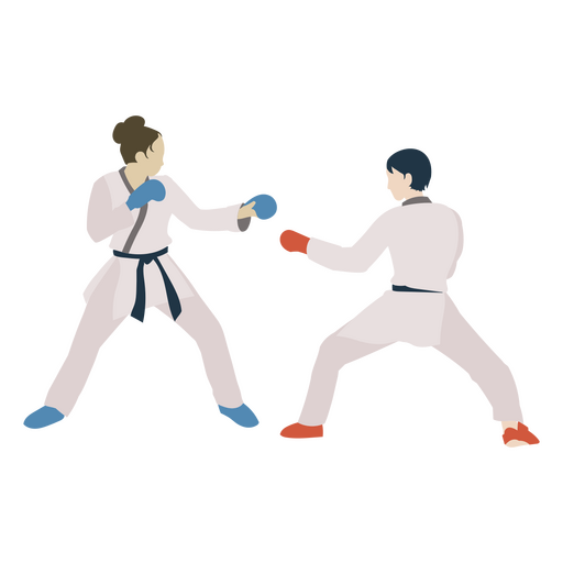 Karate practice fight people
