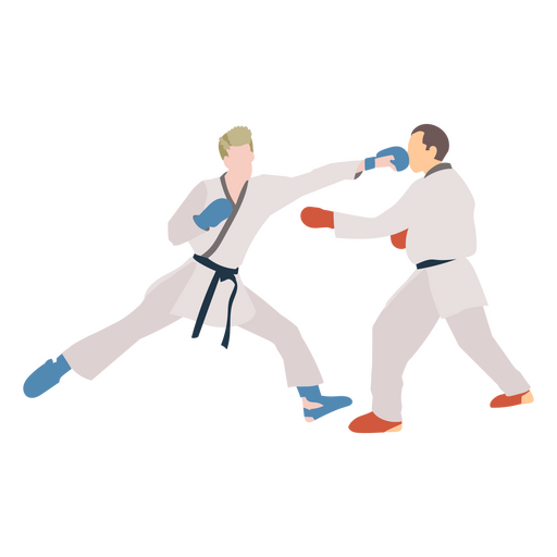 Fight practice karate people