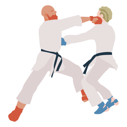 Gente de pose de lucha de karate Diseño PNG