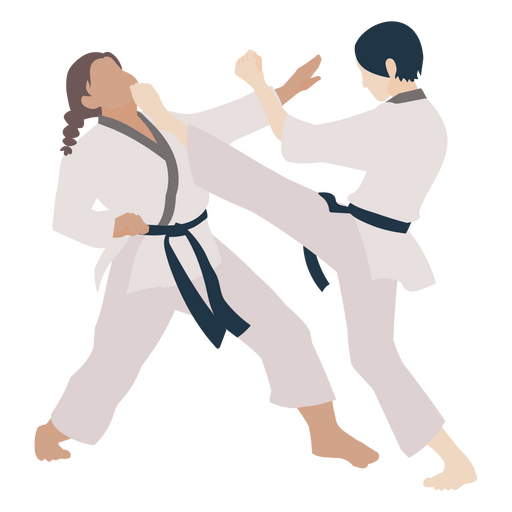 Gente de práctica de pose de lucha de karate Diseño PNG