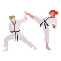 Karate-Kick-Pose-Praxis-Leute PNG-Design