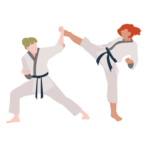 Karate-Kick-Pose-Praxis-Leute