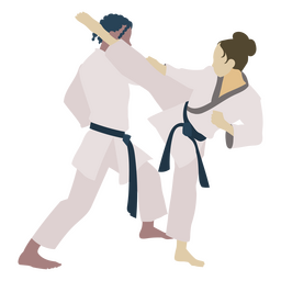 Gente de patada de práctica de deporte de karate Diseño PNG