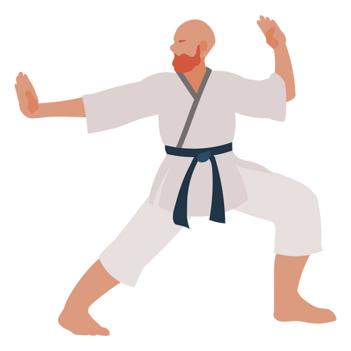 Karate pose sport man people PNG Design