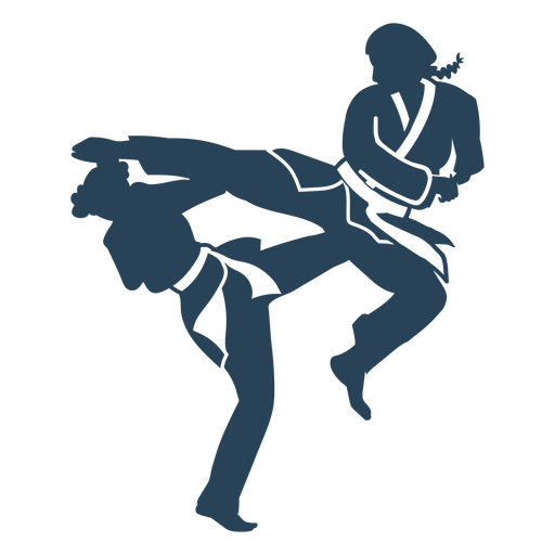 Lucha de karate pose gente sencilla Diseño PNG