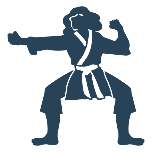 Pose de karate gente sencilla Diseño PNG