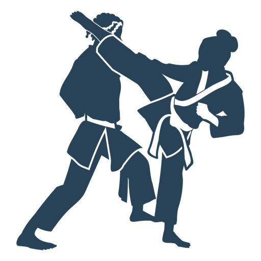 Gente de deporte de práctica de karate simple Diseño PNG