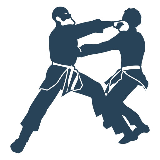 Práctica de karate lucha contra gente sencilla. Diseño PNG