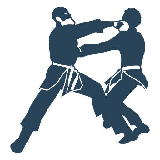 Pratica de Karate luta com pessoas simples Desenho PNG
