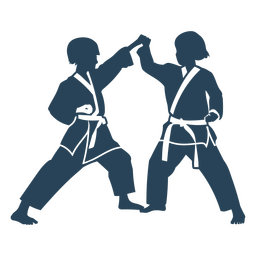 Prática de karatê luta crianças pessoas simples Desenho PNG