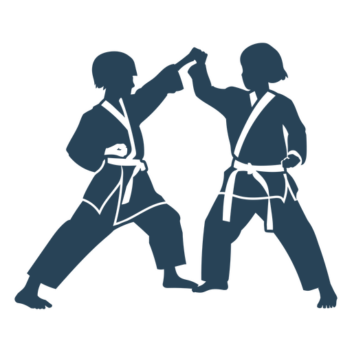 Karate practice fight kids simple people
