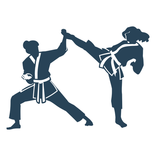 Kampf ?ben einfache Karate-Leute PNG-Design