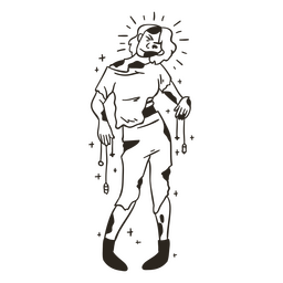 Zombiemädchen, das magische Kristalle hält PNG-Design
