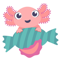 Cute baby axolotl character Transparent PNG