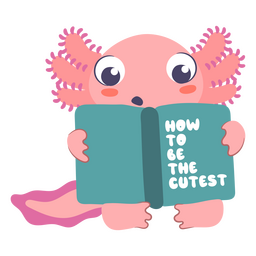 Lindo personaje de libro de ajolote bebé Diseño PNG