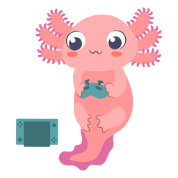 Niedlicher Baby-Axolotl-Videospielcharakter PNG-Design