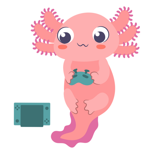 Niedlicher Baby-Axolotl-Videospielcharakter PNG-Design