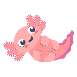 Personagem de bebê animal axolotl fofo