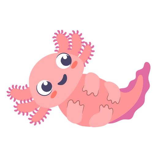 Cute axolotl animal baby character PNG Design