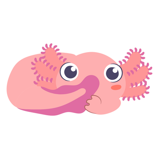 Cute baby axolotl tail character