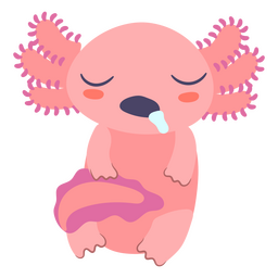 Cute baby axolotl sleeping character PNG Design Transparent PNG