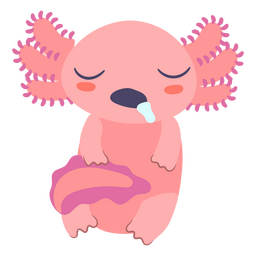 Niedlicher Baby-Axolotl-Schlafcharakter PNG-Design