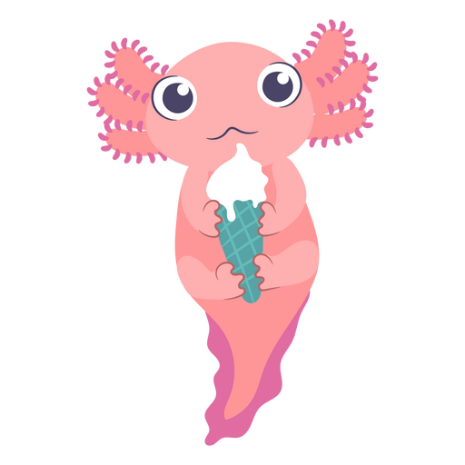 Süßer Baby-Axolotl-Eiscreme-Charakter PNG-Design