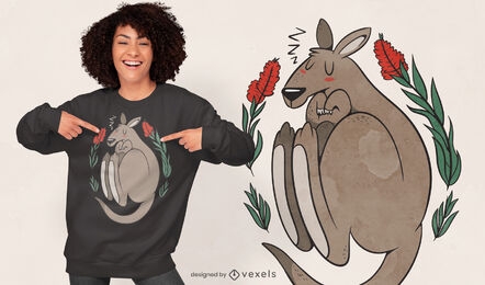 Sleeping kangaroo t-shirt design