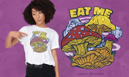 Trippy Pilze essen mich T-Shirt-Design