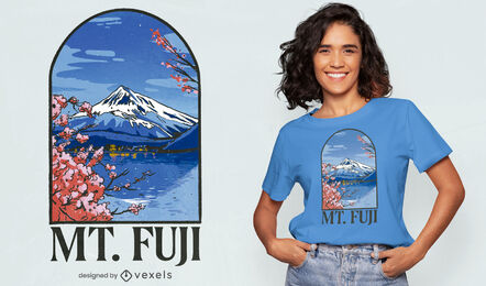 Hermoso diseño de camiseta Mt Fuji