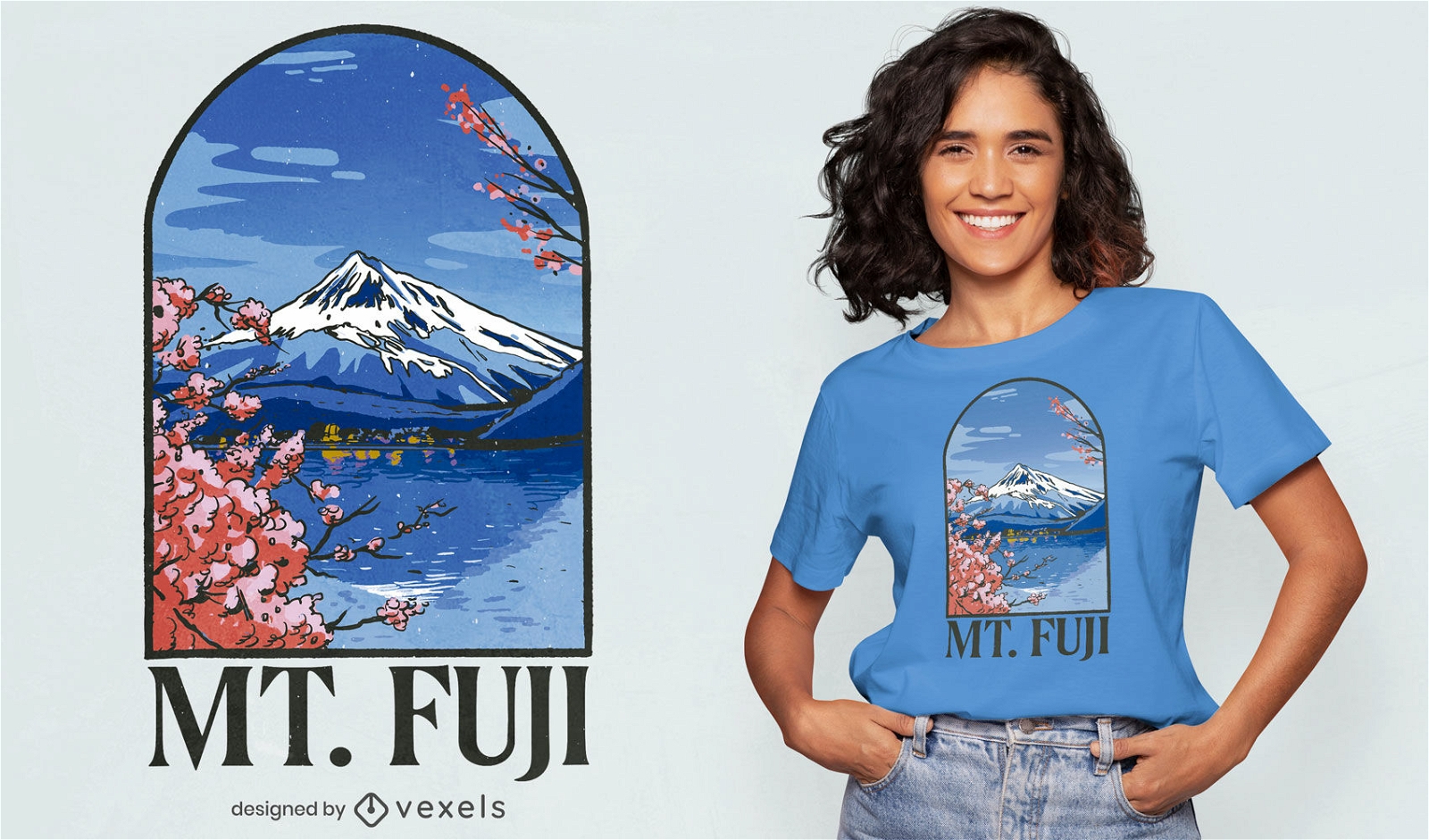 Lindo design de camiseta do Monte Fuji