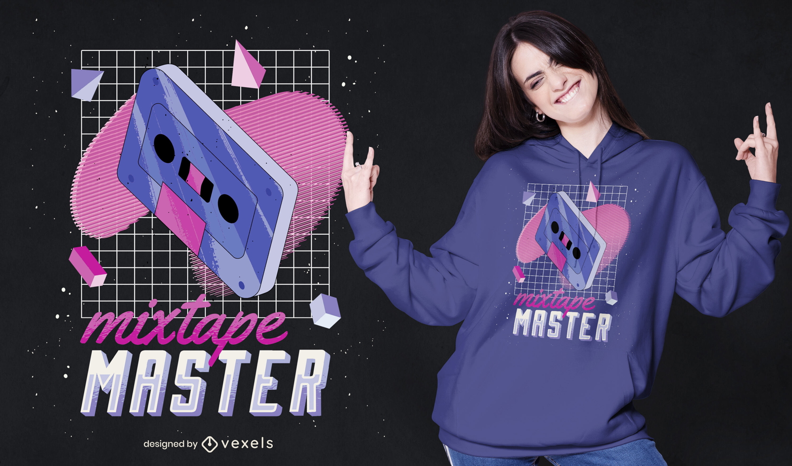 Mixtape master retrô t-shirt design