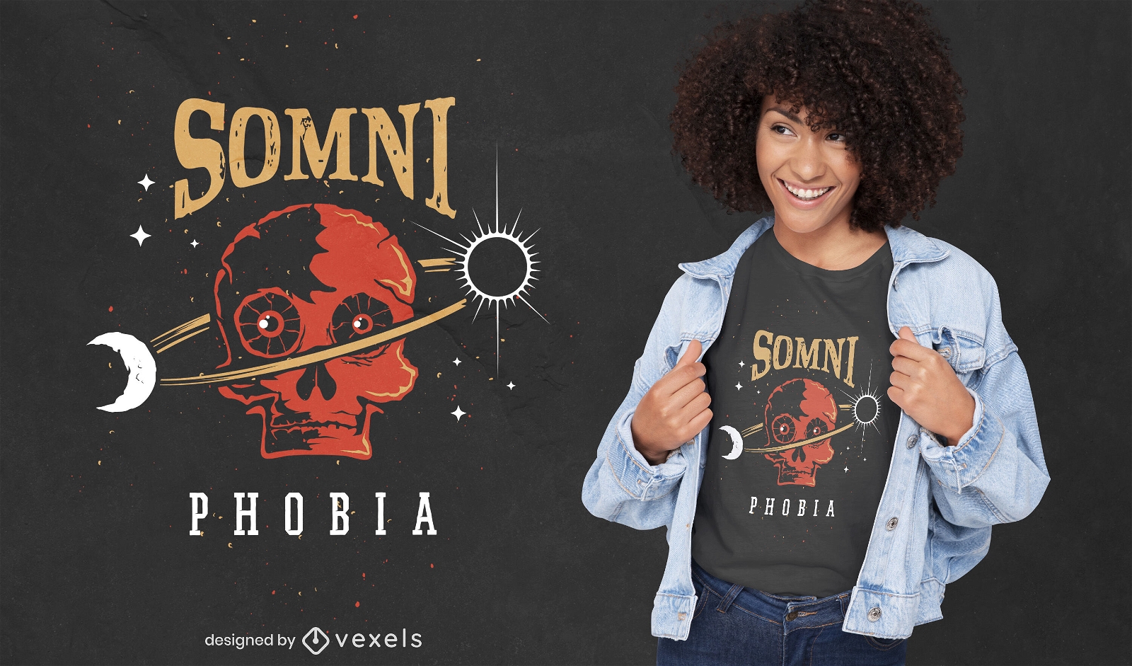 Design de camiseta assustadora para sonifobia