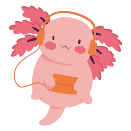 Niedliche Baby-Axolotl-Musikfigur PNG-Design