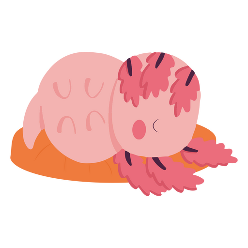 Cute baby axolotl salamander character PNG Design